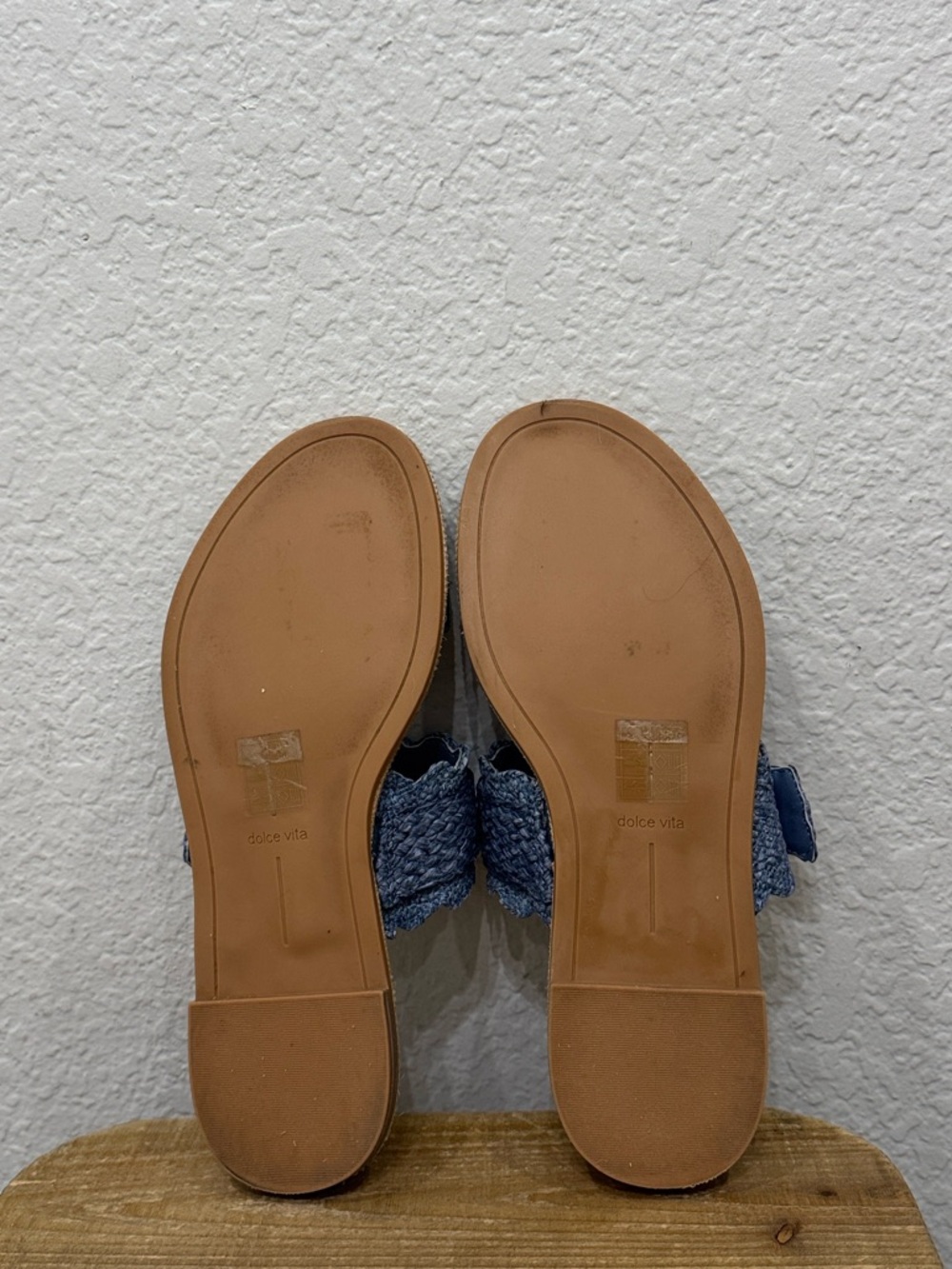 Dolce Vita Aperol Scalloped Blue Slide Sandals Size 9 - Picture 7 of 7